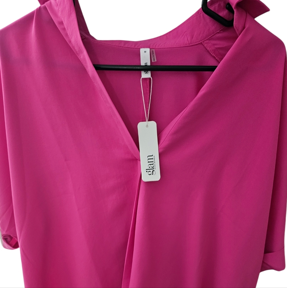 Collared Bubble Gum Blouse